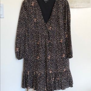 Madewell Floral Long Sleeve Silk Dress – sz 0